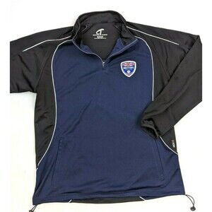 Challenger Teamwear British Soccer‎ Football Quarter Zip Pullover Black Navy